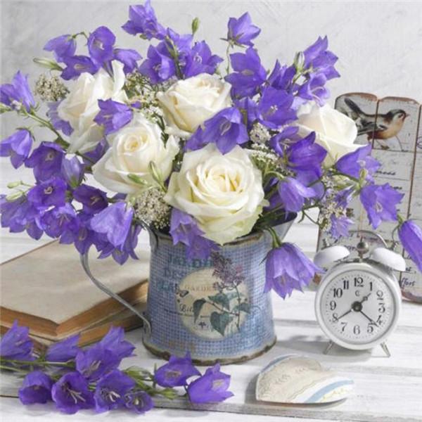 

5D DIY Алмазная картина Пион Полный круглый дрель Алмазная вышивка Цветочная мозаика Ваза Рукоделие Картины ROR Интерьер Full Round 20x25CM