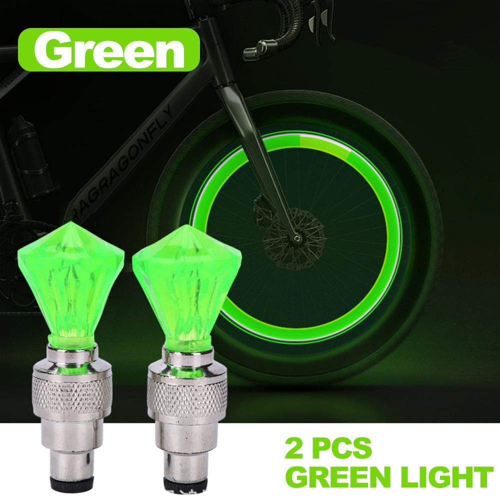 1 Pair Bicycle Lights Motion Sensor LED Lights Road MTB Bike Tire Valve Caps Wheel Spokes Light Bicycle Accessories Neon Flash