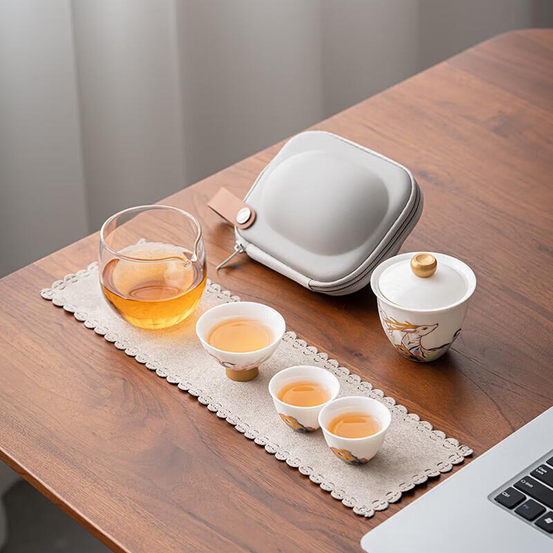 

Sushi Ceramic Auspicious Deer Travel Tea Set