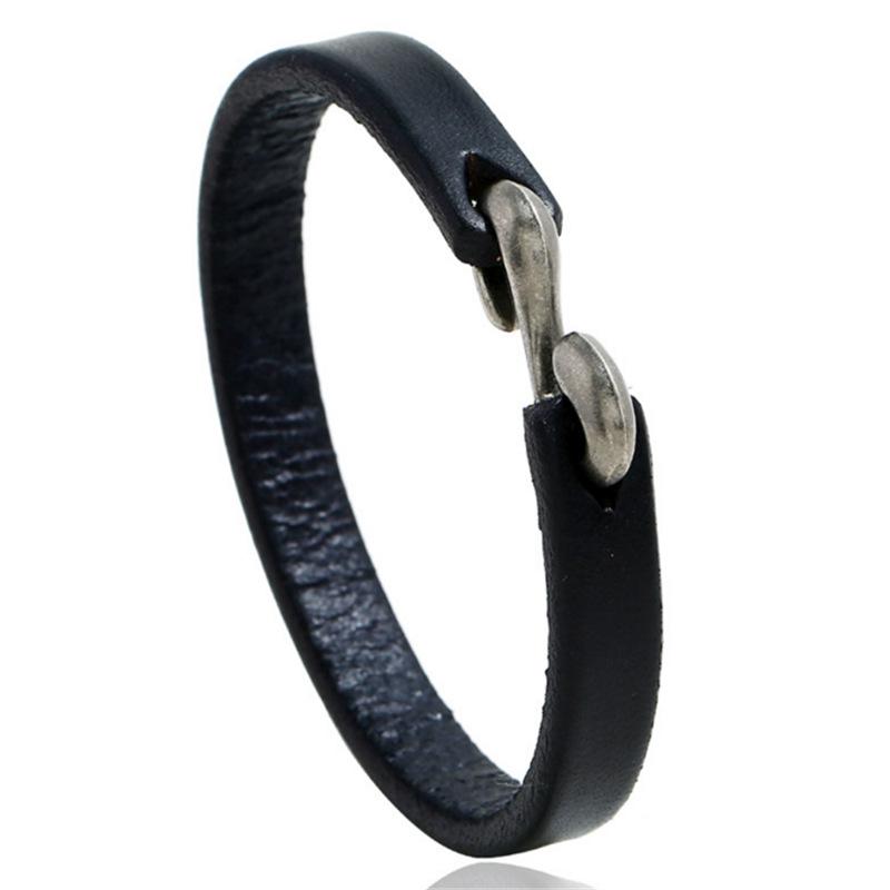 Stylish Punk Rock Retro Distressed Leather Bracelet - Simple & Unique Men's Genuine Cowhide Accessory