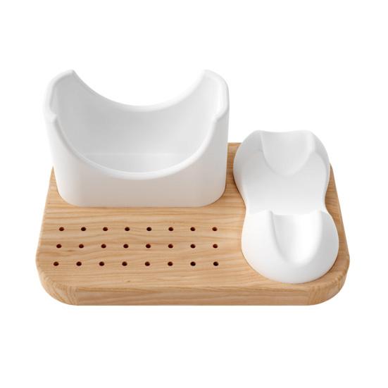 Multi-functional Nail Drill Holder with 24 Holes Nail Drill Pen Drill Bits Organizer Wooden Base Manicure Grinding Tools Storage Box