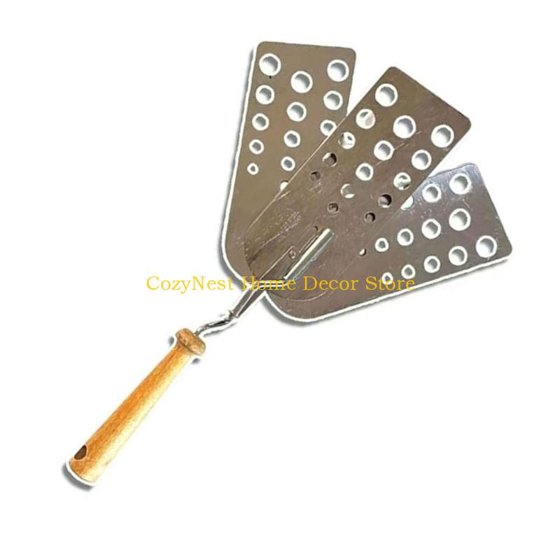 92MF 3 Blade Foldable Hot Patty Spatula Outdoor Cooking Utensils Wooden Handle China Mainland
