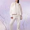 Li Ning Plain Zip-Up Hooded Long Woven Jacket Women Jackets Off-White AFDT012-8