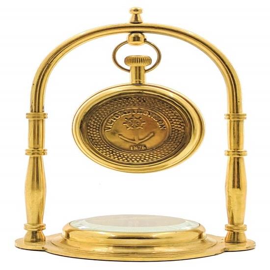 Messing Nautical Victoria London Home Decor Schreibtisch Tischuhr mit Richtungskompass Uhr Dekoartikel 15,24 cm