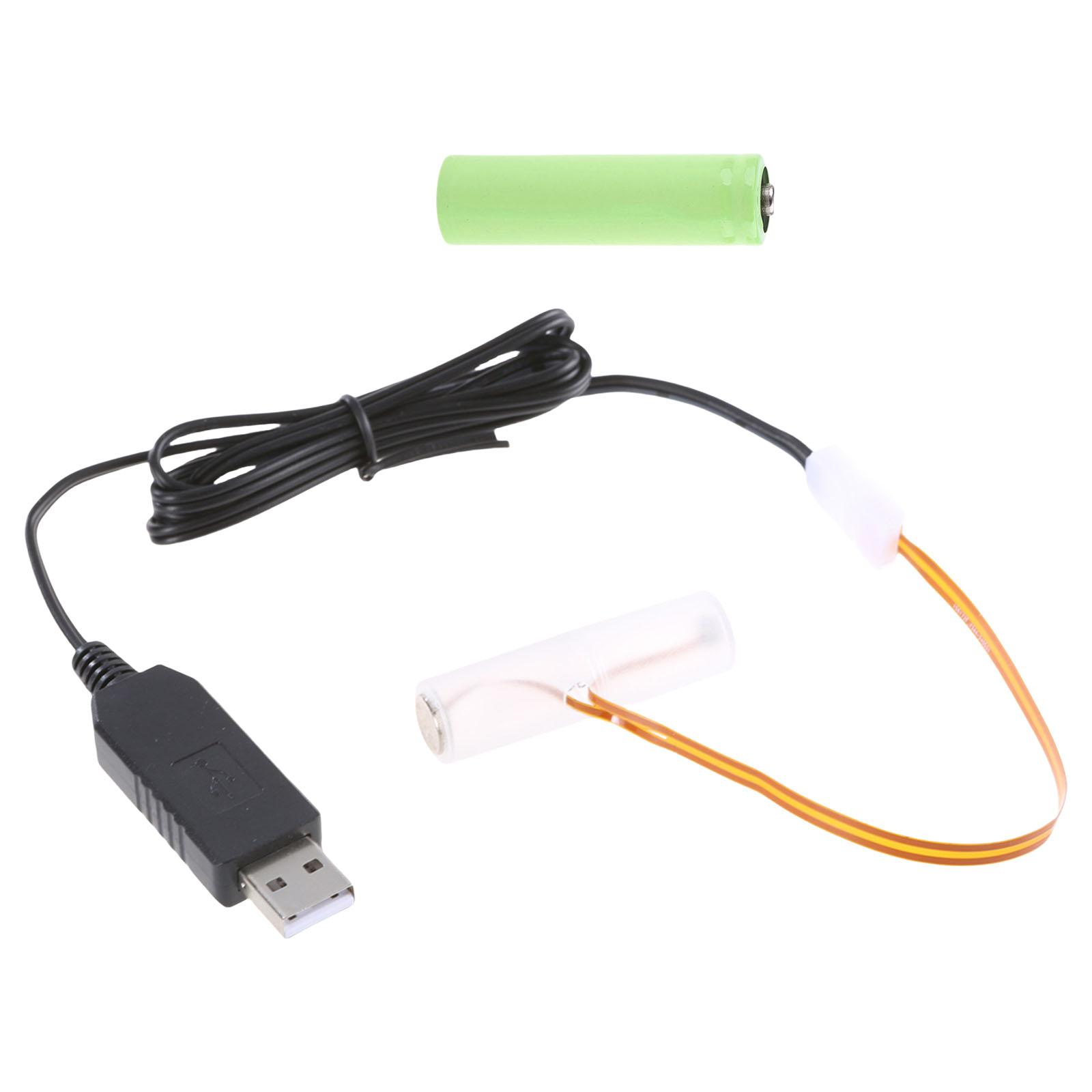 USB 5V Power Supply Adapter Battery Eliminators Cable for LR6 AA Battery, Replace 3V LR6 AA Battery 1