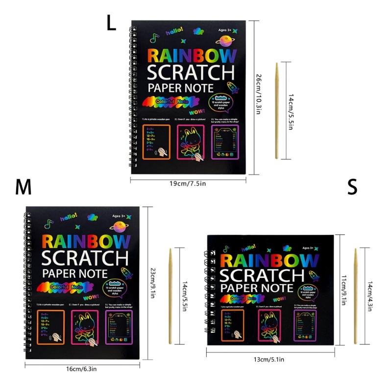 Notes do rysowania z zadrapaniami, z podwójną spiralą, z drewnianym narzędziem dla dzieci i dorosłych, do rysowania artystycznego