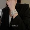 Exaggerated Bracelet Women's Fancy Light Luxury Minority Exquisite Golden Bracelet Arm Ring Summer Young Open Bracelet