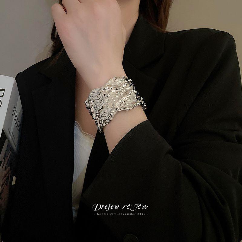 Exaggerated Bracelet Women's Fancy Light Luxury Minority Exquisite Golden Bracelet Arm Ring Summer Young Open Bracelet