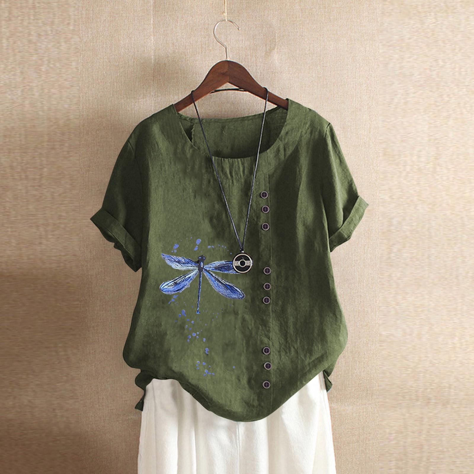 

Женская модная повседневная футболка с коротким рукавом и принтом с круглым вырезом, топы, блузка L