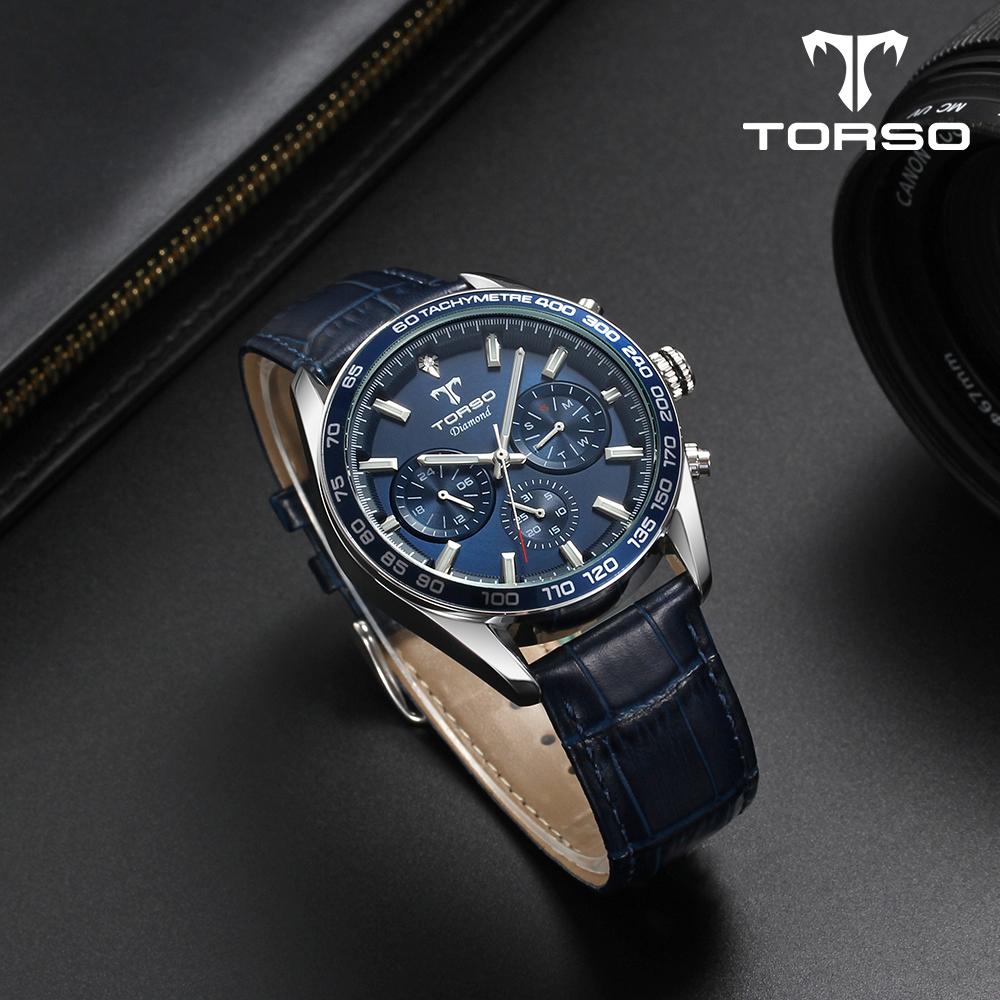 Toleuso T503M-Sls Cassiopeia Multi Diamond Watch Men'S Metal Watch (Free Leather Strap)