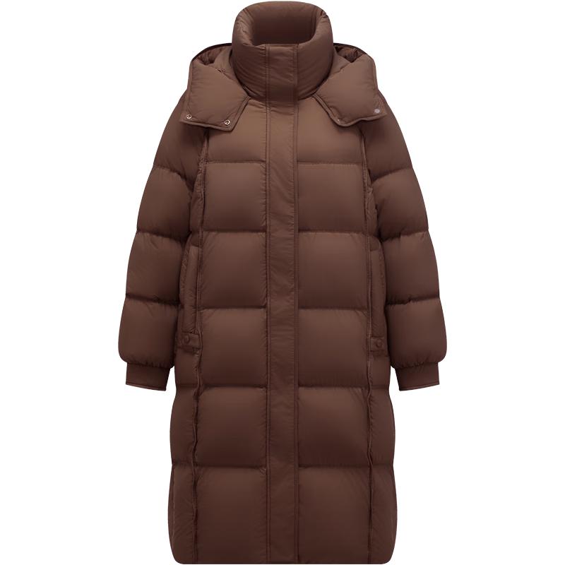 Tanboer Women's Mid-length Hooded Loose Fit Thick Warm Down Jacket TW236832