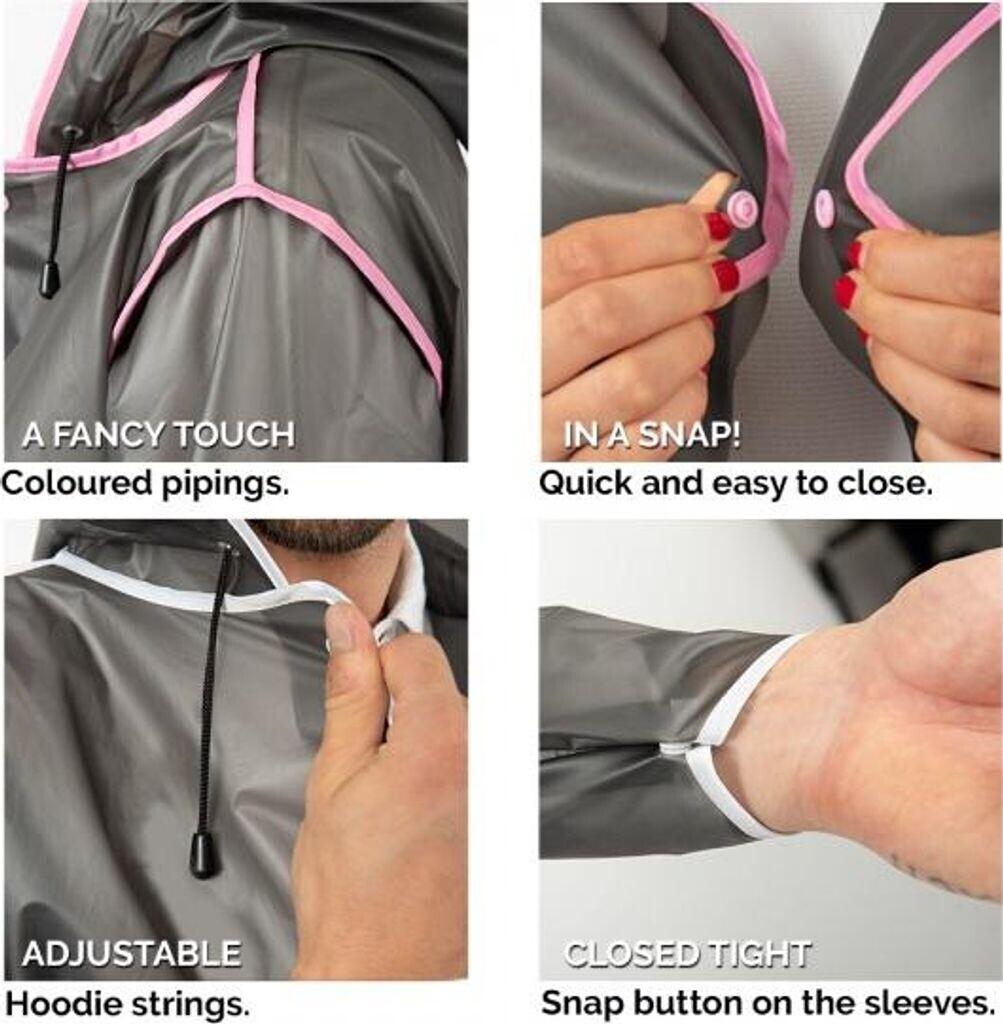 Куртка Perletti дождевое пончо со светоотражающими деталями серо-белая