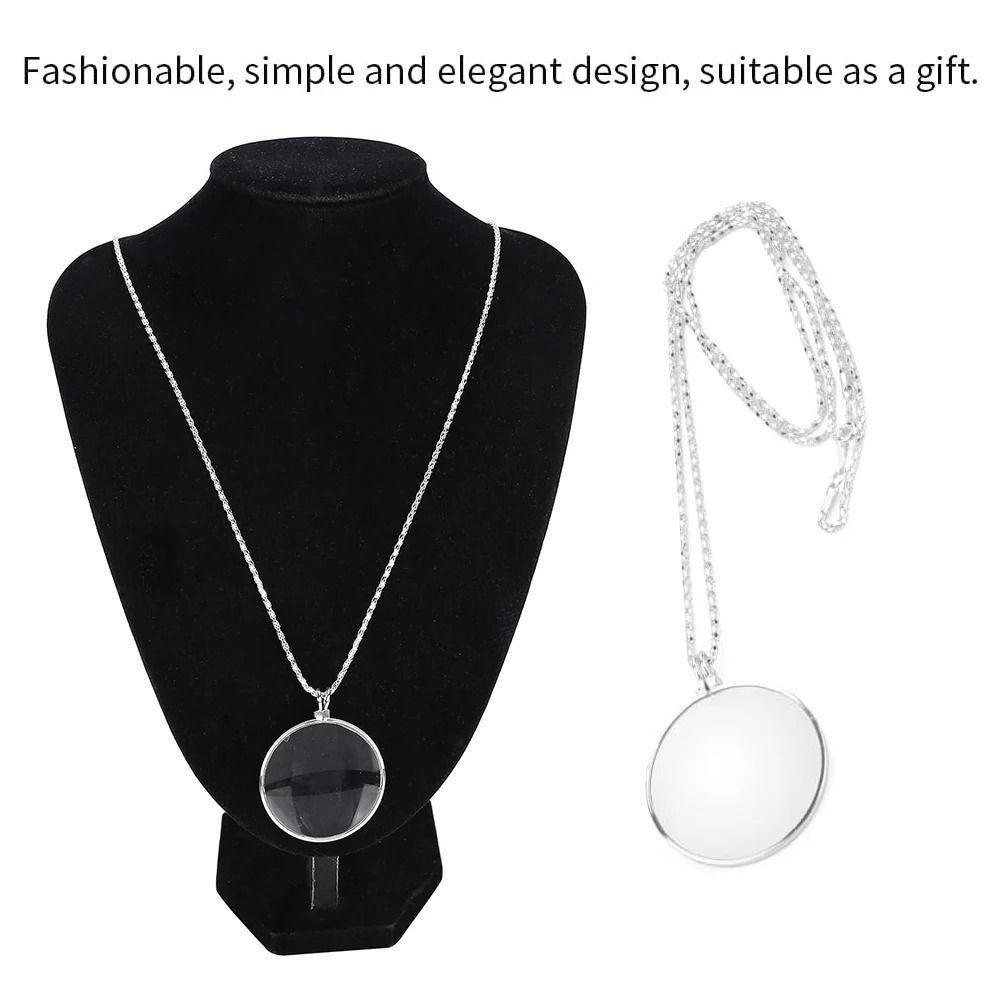 Gift Magnifier Pendant 5x Optical Magnifier Necklace Durable Portable Monocle  Reading Newspaper