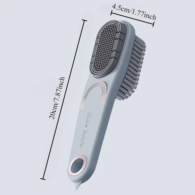 Multifunctional Double-sided Shoe Brush Silicone Soft Brush Powerful Decontamination Cleaning Brush Shoe Cleaner Kit