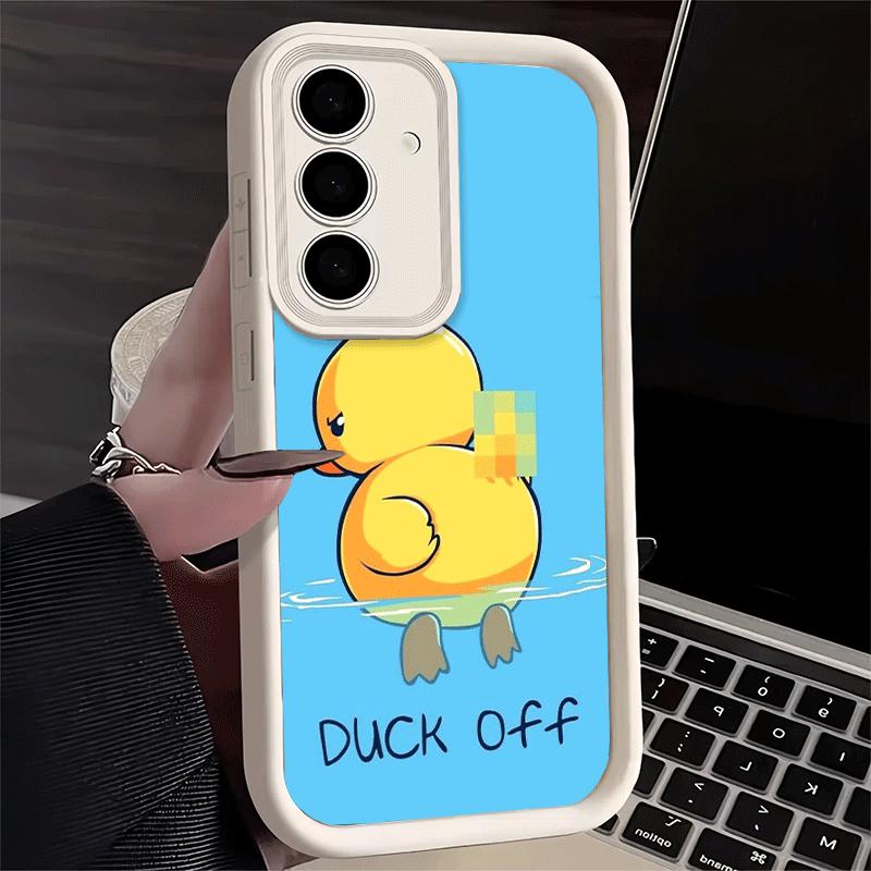 Phone Case for Samsung Galaxy S26 S25 Ultra S24 FE Funny Cute Cartoon Duck Shell S23 Plus S22 + S21 S20 5G Soft Silicone Funda