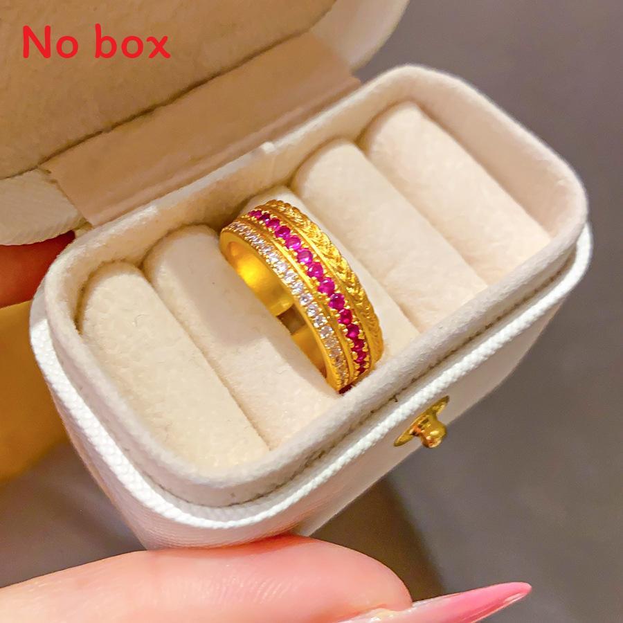 Geometric Gold Plated Zircon Ring For Women Elegant Fashion Jewelry Gift