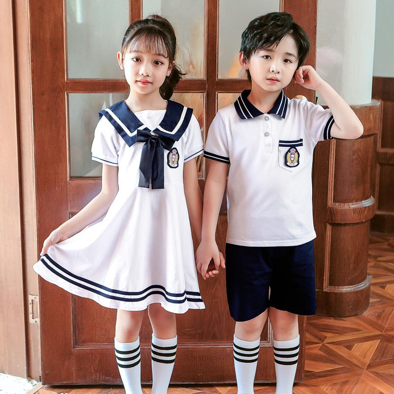 New British Style Kindergarten Summer Uniform Set for Boys and Girls – Ideal for School and Performances