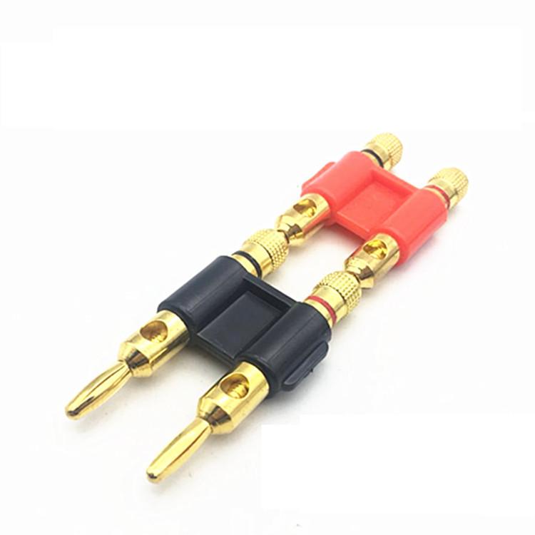 4mm Gold Plated Double Row Banana Plug Connector