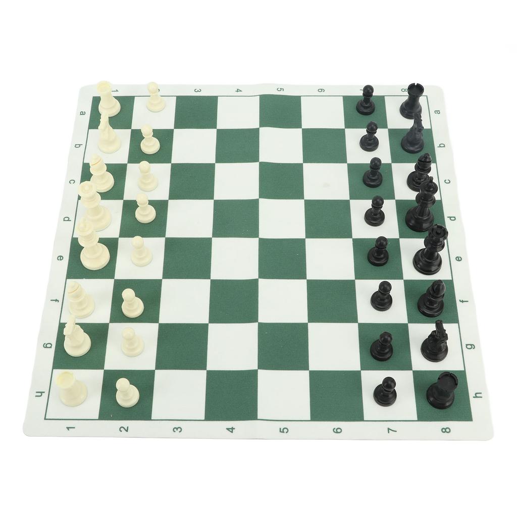Chess Set PS Plastic for Kids Adults with PU Mat Storage Bag International Board Game