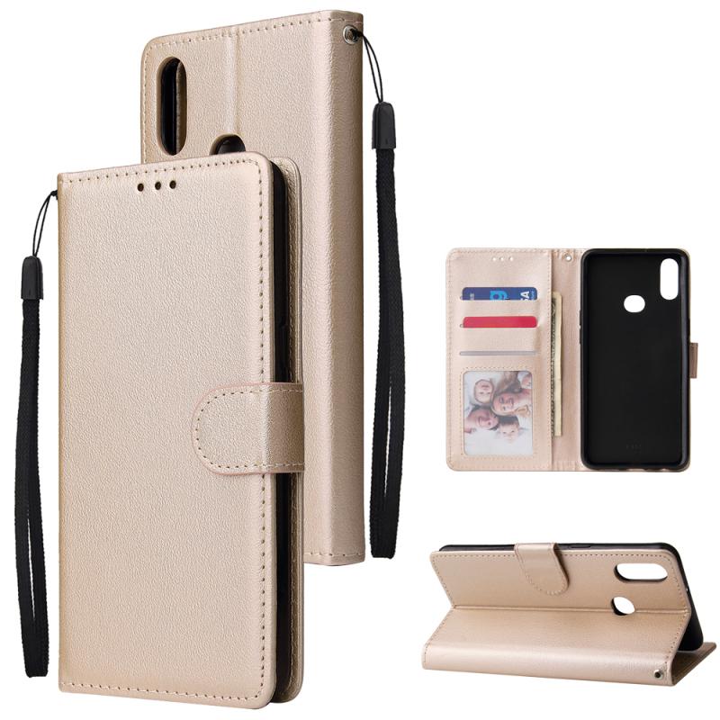 For Samsung A10S A20S Cellphone Cover Mobile Phone Shell Buckle Closure Cards Slots PU Leather Smart
