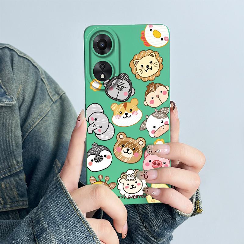 For OPPO A78 4G Phone Case CPH2565 Cover Soft Silicone Cute Panda Flower Boys Girls Painted Shell Funda Protective Casing Coque