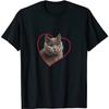 British Shorthair Cat Heart Love Portrait T-Shirt Sweatshirt Hoodie Tank Top V-Neck for Men Women Kids