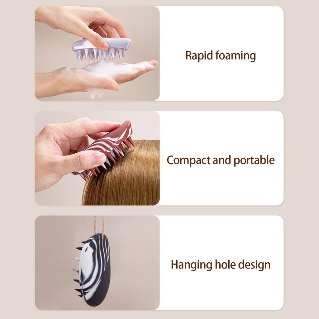 Silicone Scalp Massage Brush Smudge Shampoo Brush Scalp Scrubber Hair Exfoliator Brush Wet and Dry Shampoo Brush