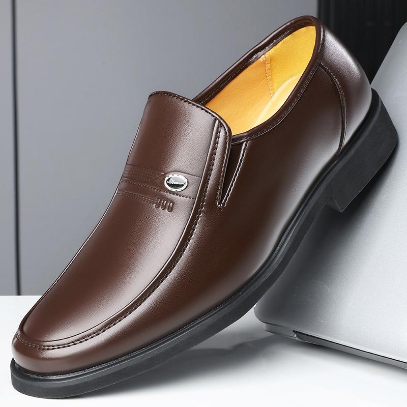 High-quality real soft leather men's business formal leather shoes men's non-slip and breathable middle-aged father leather shoes men