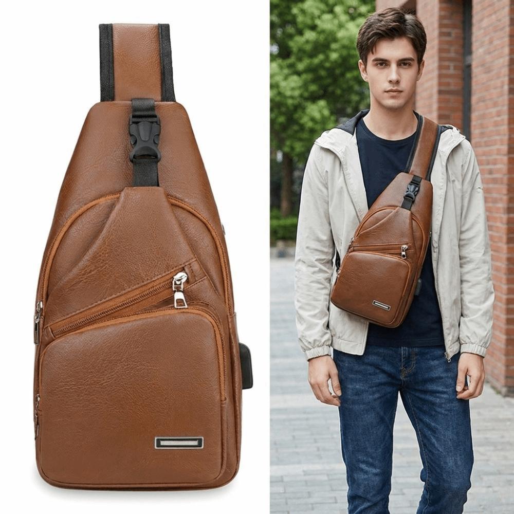 USB Charging Men Chest Bag Multifunctional Single Shoulder Bag Travel Use