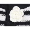 Kaslead New Women clothes Western Style Fashion Simple Flower Button Decoration Stripe Cardigan