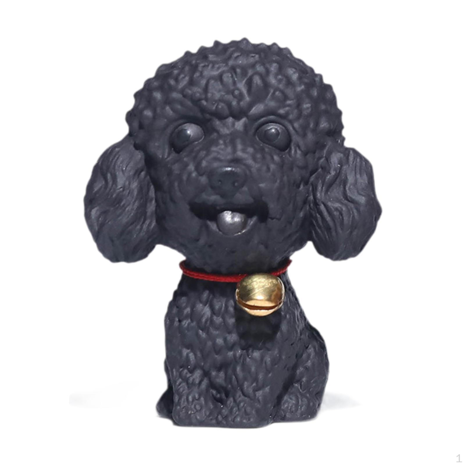 

Dog Statue Tea Pet Animal Sculpture Ornament for Bedroom Table Centerpieces чорний