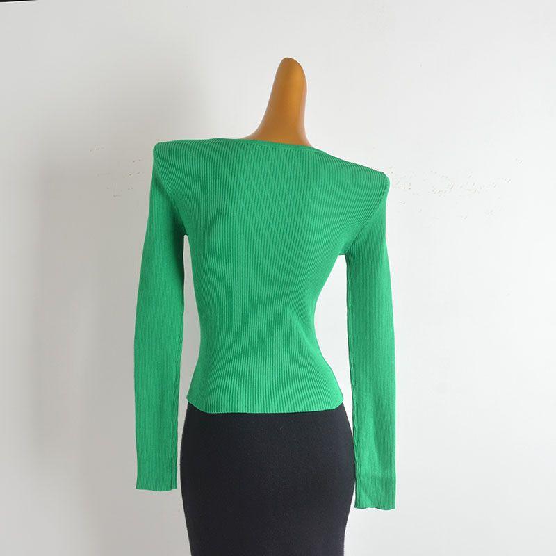 Stylish Heavy Industry Beads Diamond Round Neck Knitwear Women's Spring and Autumn Outer Wear Sexy Silm Slim Looking Bottoming Shirt Tops