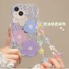 Case For Google PIXEL 9 10 PRO XL 8 7 PRO 8A 7A 5G Floral Flower Print Wrist Chain Wavy Edge Soft Cover