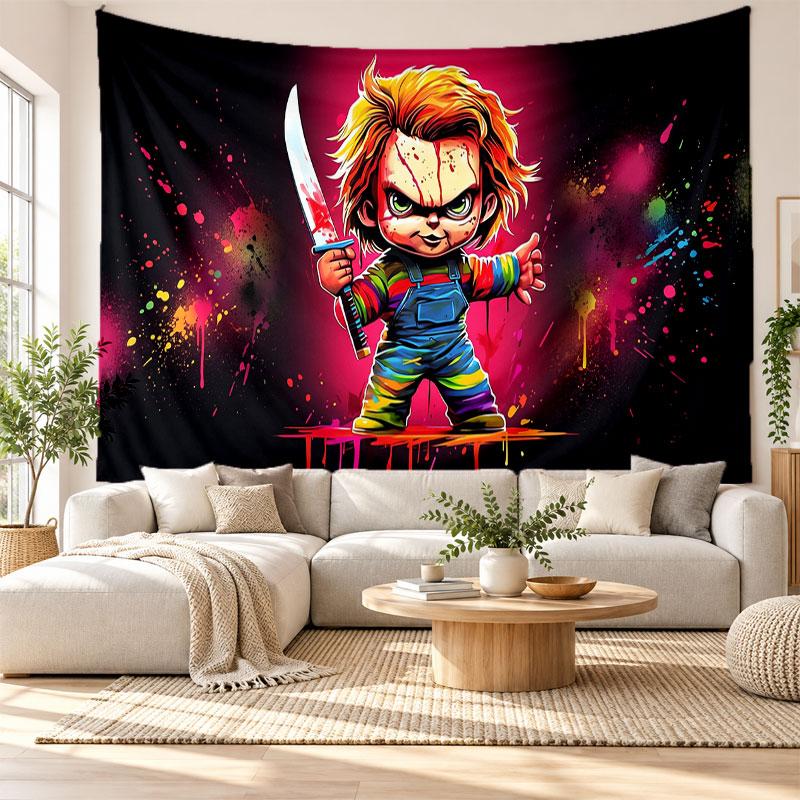 Child's Play Chucky Tiffany Wall Tapestry Home Decor Hanging Cloth Art Background Tapestry for Bedroom