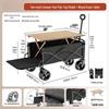 Outdoor Foldable Camping Cart with Wood Tabletop