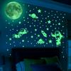 Cartoon Luminous Sticker Planet Moon Astronaut Wall Sticker Children's Room Bedroom Fluorescent Self-adhesive Wall Sticker