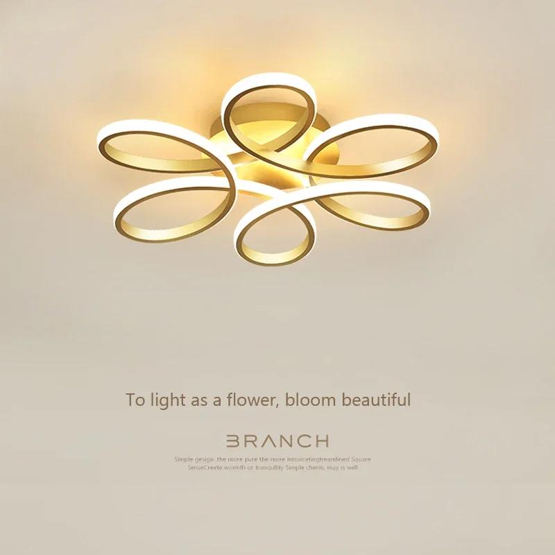 Modern LED Ceiling Lamp For Living Room Restaurant Bedroom Chandelier Six Petal Flower Design Ceiling Lights Home Decor Fixture