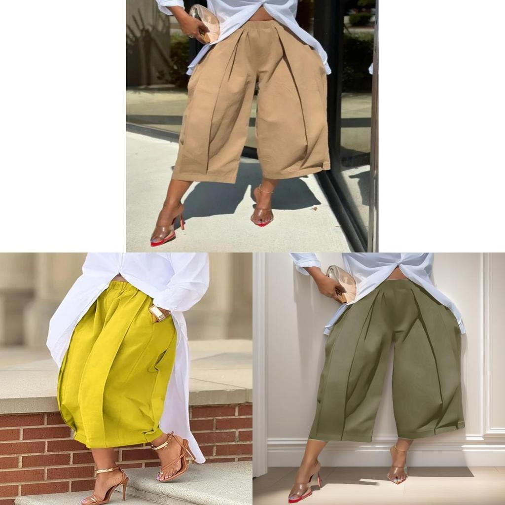 Casual Wideleg Pants For Women With Polyester Fabric Comfortable Summer Style