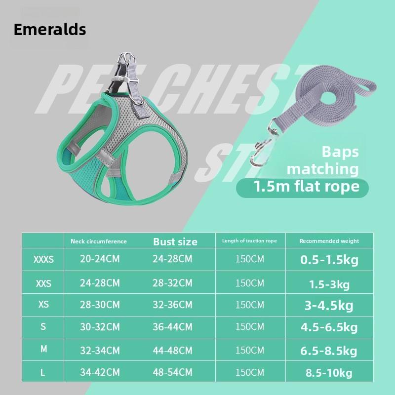 Pet Leash, Vest Breathable Dog Shoulder Strap, Reflective Dog Leash, Cat Leash