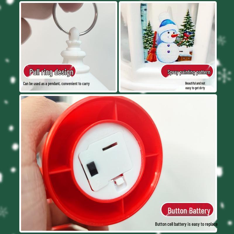 Weihnachts-LED-Windlaterne Kerzenlampe - Retro Tragbare Dekoration Ornament