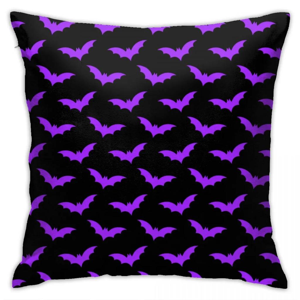 Halloween Horror Pumpkin Bat Print Pattern Cushion Cover Home Living Room Sofa Decoration Polyester Zipper Pillow