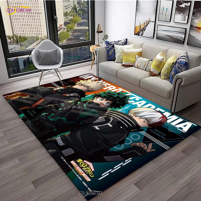 Cartoon Anime Carpet for Living Room Bedroom Rug My Hero Kitchen Kids Door Unslip Floor Mats Birthday gift photography props Rug