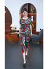 Summer Ice Silk Casual Suit for Elderly Women: Short Sleeve Fashion Outfit for Mothers and Grandmothers
