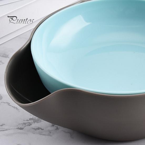 Shell Collecting Snack Bowl with Shell Storage Double-layer Nut Bowl Detachable Divided Snack Bowls with Trash Can