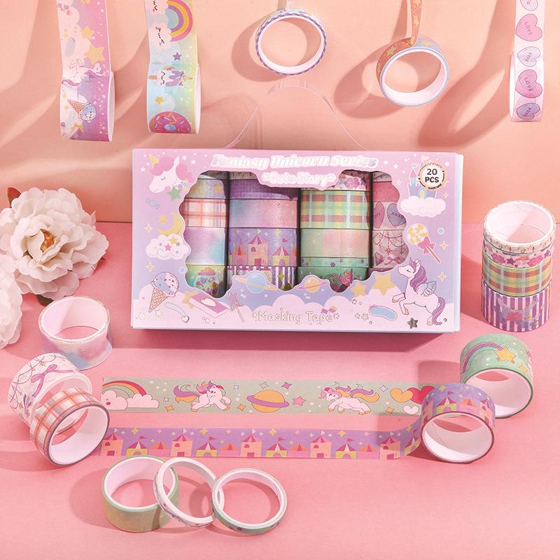 

Роскошная подарочная коробка с наклейками Wheat Youth: 20 рулонов декоративной ленты для детских книжек