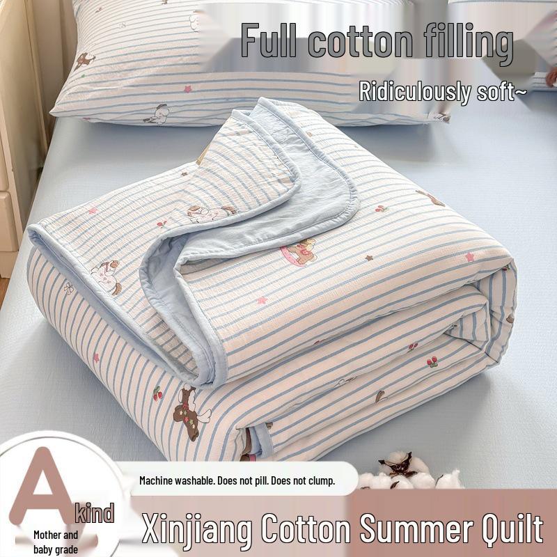 All-Cotton Summer Quilt: Lightweight, Breathable, Cooling Quilt for Dormitory and Home Use