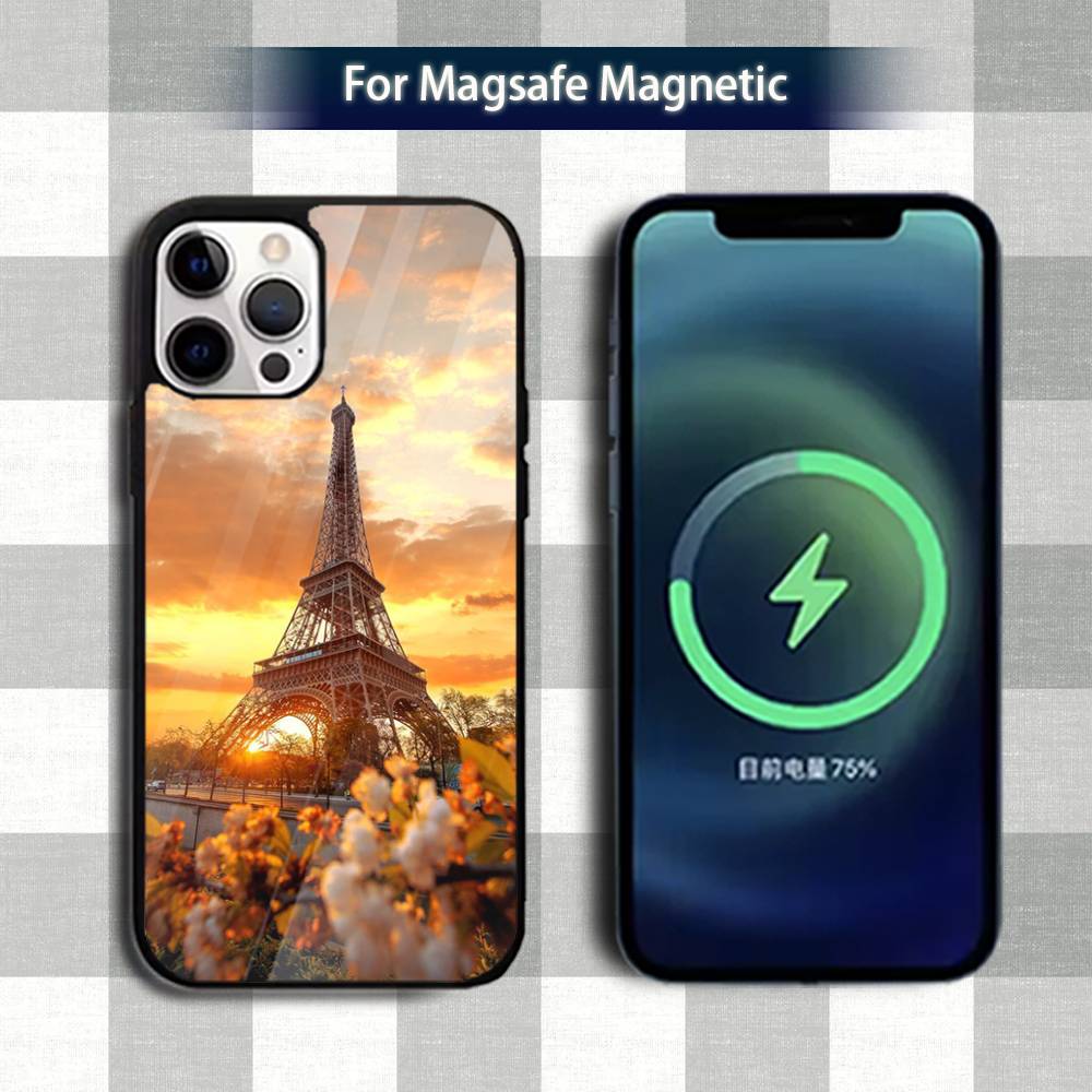 P-Paris Eiffel T-TowerS Art Phone Case For iPhone 13,12,15,17,11,16,14,Pro,Max,Plus,Mini,Magsafe,Magnetic Wireless Charging Case
