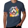 Polish Lowland Sheepdog Watercolor Portrait Tshirt Antiperspiration Workout Top Tshirt