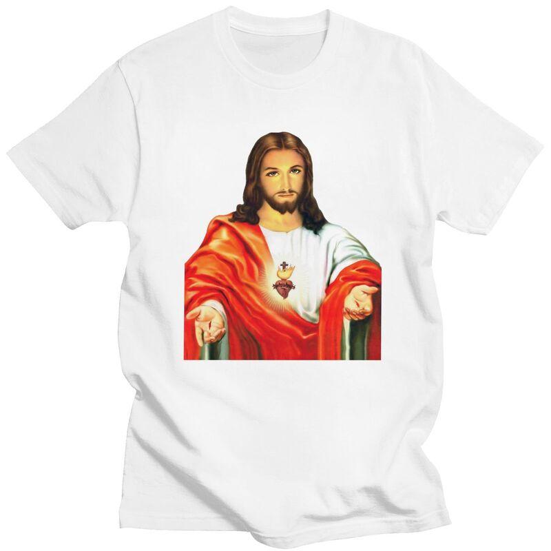 Custom Sacred Heart Of Jesus Tshirts Men Short Sleeve Leisure T Shirt Christian Catholic God Tshirt Slim Fit 100 Cotton Tee