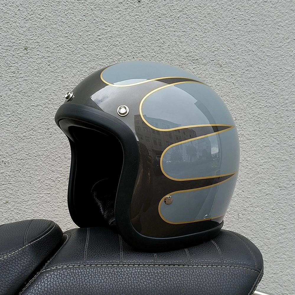 Retro Motorcycle Helmet Open Face ECE DOT Approved Moped 3/4 Vintage Low Profile Japanese Style Half Helmet Men Women Casco Moto